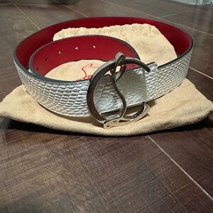 Christian Louboutin white belt